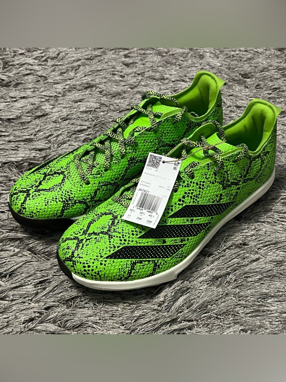 Adidas Adizero Electric 2.0 Green Mamba Baseball Cleats JR7821 Men's Size 11